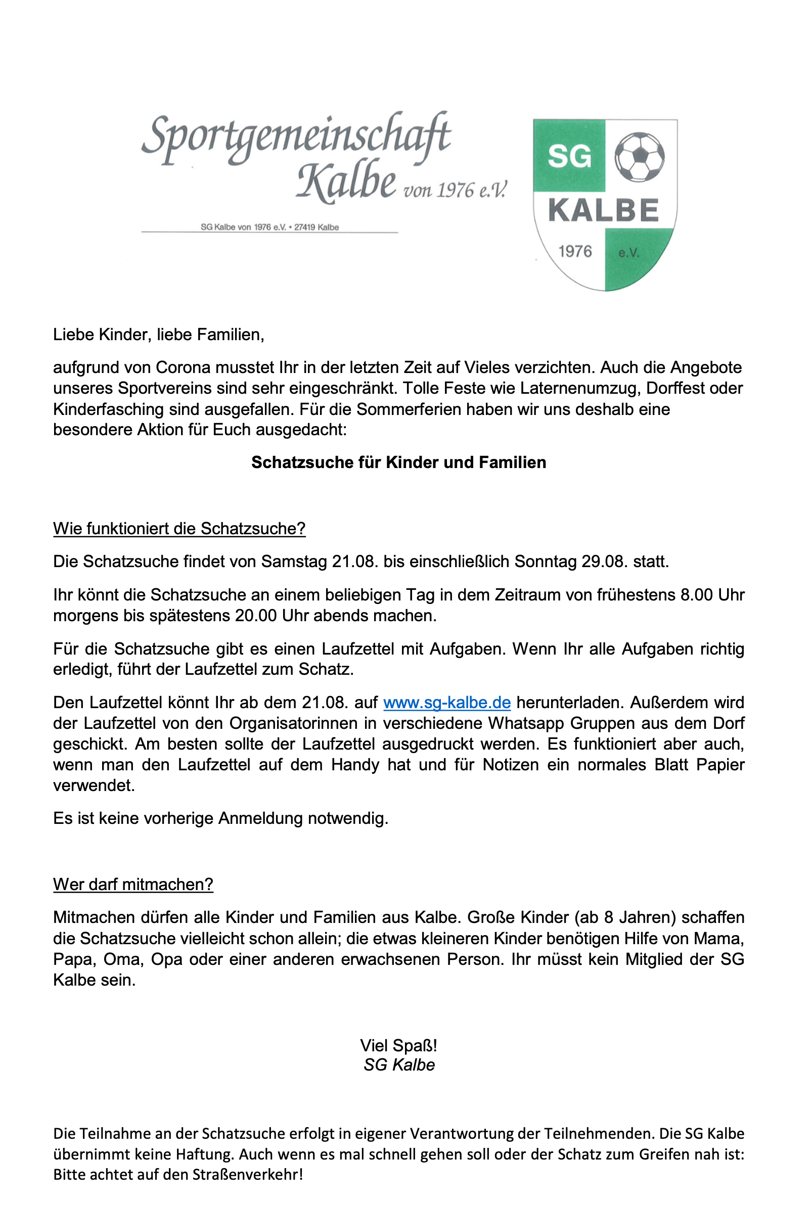 Schatzsuche für Kinder und Familien
