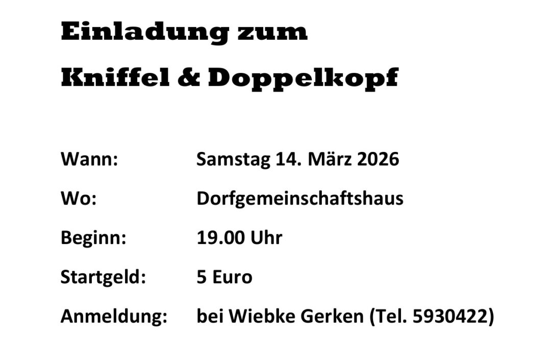 Einladung zum Kniffel & Doppelkopf